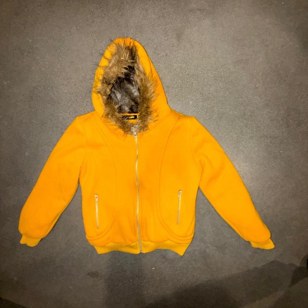 Vintage 2003 mustard faux fur